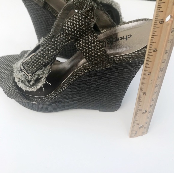 CHARLLOTE RUSSE ANKLE STRAP WEDGE SHOESS sz7 - Picture 3 of 6